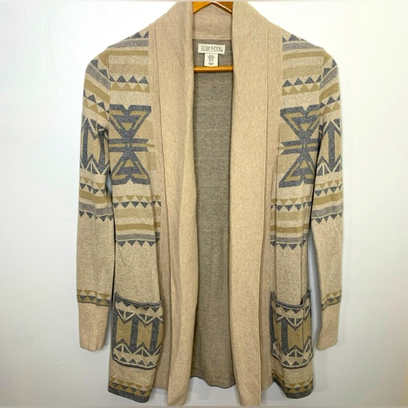 Ruby Moon Size XS Open Front Cardigan Southwestern Boho Yellowstone Has Pockets - Picture 2 of 11